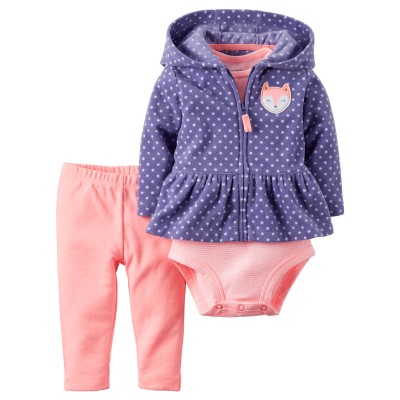 Комплект 3 в 1 фіолетово-рожевий із лисичкою